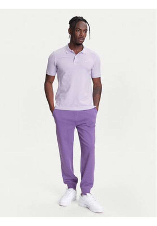 United Colors of Benetton - United Colors Of Benetton Polo 3WG9U301Z Fioletowy Slim Fit. Typ kołnierza: polo. Kolor: fioletowy. Materiał: bawełna
