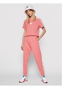 Adidas - adidas T-Shirt adicolor 3D Trefoil GN6702 Różowy Loose Fit. Kolor: różowy. Materiał: bawełna