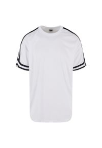 Oversized T-shirt Urban Classics Stripes Mesh. Kolor: biały. Materiał: mesh. Wzór: paski #1