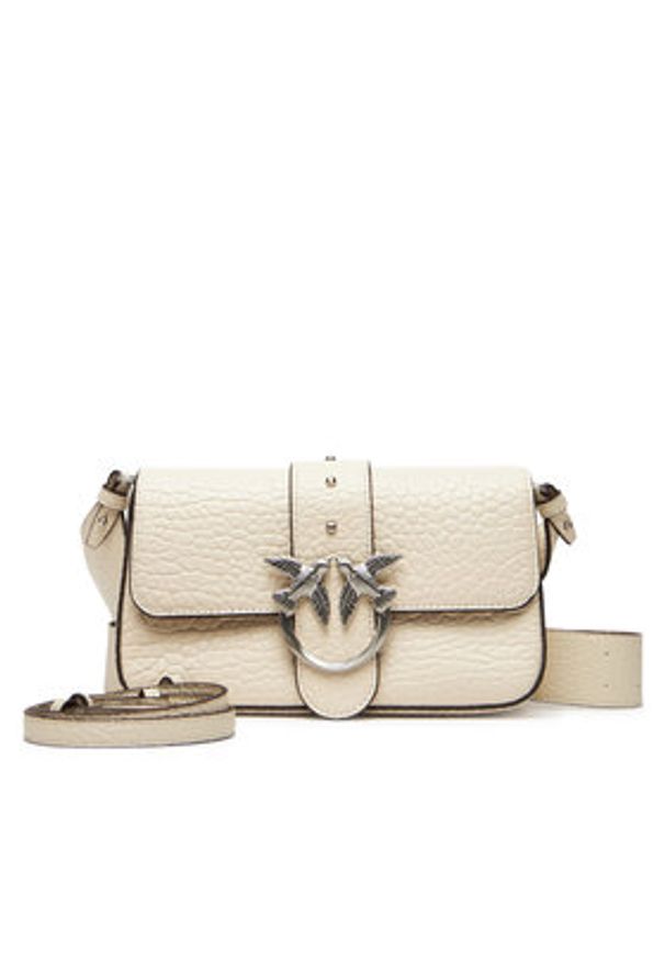 Pinko - PINKO Torebka Love One Mini Slouchy Fl Al 25-26 PLTT 104340 A2JU Écru. Kolor: kremowy. Materiał: skórzane