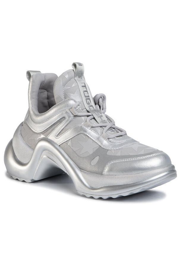 Togoshi Sneakersy TG-16-03-000132 Srebrny. Kolor: srebrny. Materiał: materiał