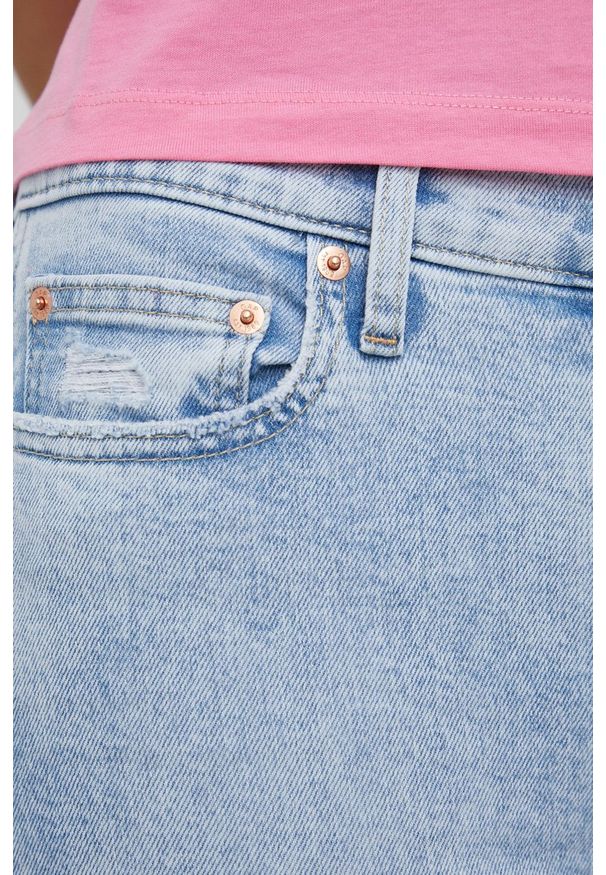 GAP jeansy Vintage damskie medium waist. Kolor: niebieski. Styl: vintage