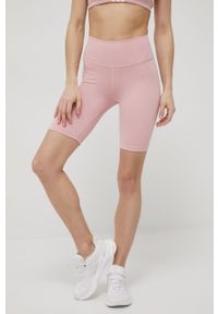 adidas Performance szorty treningowe Optime HG1418 damskie kolor różowy gładkie high waist. Stan: podwyższony. Kolor: różowy. Materiał: włókno, skóra, lycra, poliester, materiał. Wzór: gładki. Styl: sportowy
