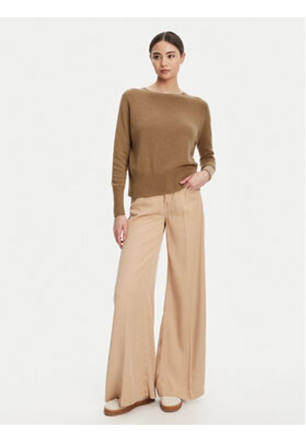 Marella Sweter Spider 2523366354 Brązowy Oversize. Kolor: brązowy. Materiał: syntetyk