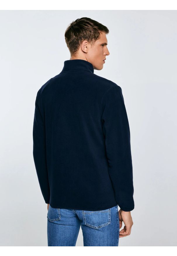 Big-Star - Bluza męska polarowa rozpinana granatowa Malkom 403. Kolor: niebieski. Materiał: polar. Sezon: jesień, lato, wiosna, zima