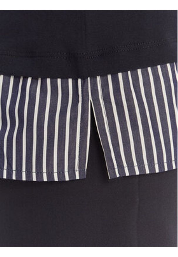 Luisa Spagnoli T-Shirt Baiadera 543155 Granatowy Regular Fit. Kolor: niebieski. Materiał: bawełna