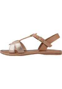 Geox - Sandały GEOX J SANDAL EOLIE GIRL Jasnobrązowy. Kolor: brązowy, wielokolorowy, beżowy. Materiał: skóra. Sezon: lato