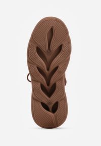 Born2be - Brązowe Siateczkowe Sneakersy na Grubej Podeszwie z Perforacją Mirarien. Nosek buta: okrągły. Kolor: brązowy. Materiał: skóra, materiał. Sezon: lato. Obcas: na obcasie. Wysokość obcasa: niski #3