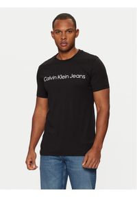 Calvin Klein Jeans T-Shirt J30J322552 Czarny Slim Fit. Kolor: czarny. Materiał: bawełna