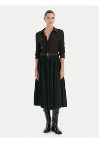 TOMMY HILFIGER - Tommy Hilfiger Sukienka koszulowa WW0WW48398 Czarny Regular Fit. Kolor: czarny. Materiał: wiskoza. Typ sukienki: koszulowe #1