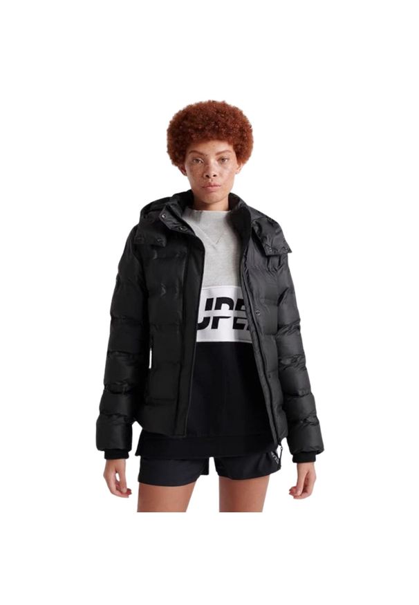 Superdry - Kurtka turystyczna damska Superdary Koanda. Kolor: czarny. Materiał: poliester. Sezon: zima, jesień. Sport: turystyka piesza