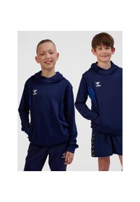 Dziecięca poliestrowa bluza z kapturem Hummel Authentic. Typ kołnierza: kaptur. Kolor: niebieski. Materiał: poliester. Sport: joga i pilates #1