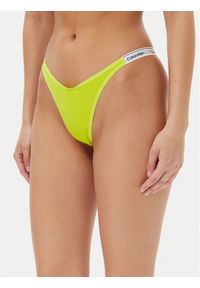 Calvin Klein Underwear Stringi 000QD5157E Żółty. Kolor: żółty. Materiał: bawełna