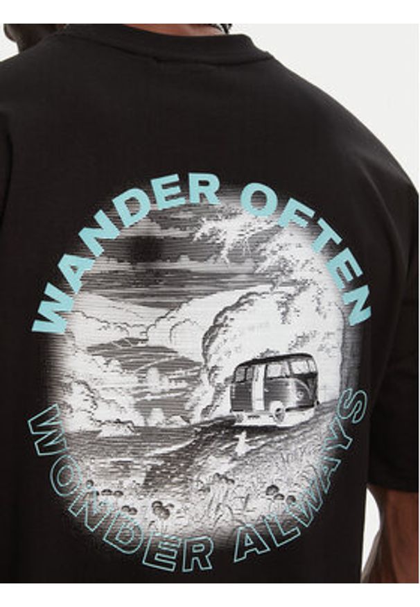 Hunter T-Shirt Rasputin HARM0057251 Czarny Relaxed Fit. Kolor: czarny. Materiał: bawełna