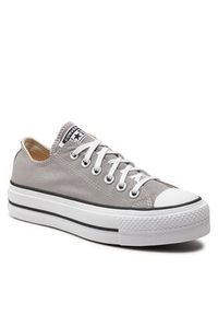 Converse Trampki Chuck Taylor All Star Lift Platform Ox A07573C Szary. Kolor: szary. Materiał: materiał. Obcas: na platformie