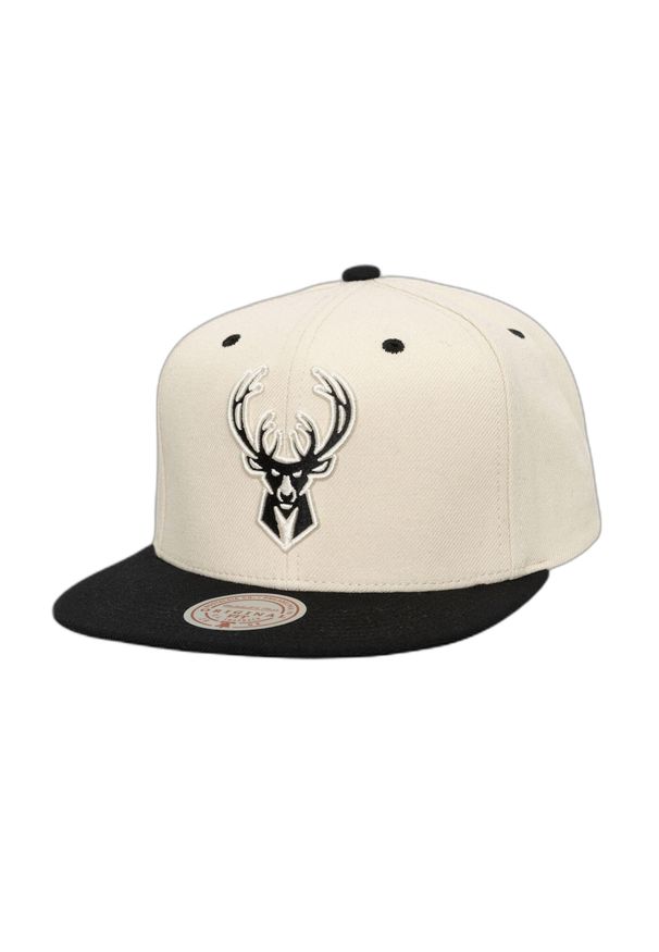 Czapka typu snapback Mitchell & Ness Evergreen Milwaukee Bucks. Kolor: biały