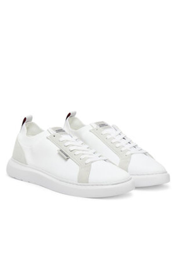 TOMMY HILFIGER - Tommy Hilfiger Sneakersy Light Cupsole Knit Seasonal FM0FM05403 Biały. Kolor: biały. Materiał: materiał