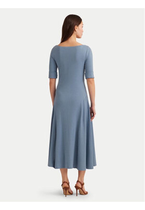 Lauren Ralph Lauren Sukienka codzienna 250863913013 Niebieski Regular Fit. Okazja: na co dzień. Kolor: niebieski. Materiał: bawełna. Typ sukienki: proste. Styl: casual