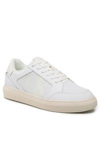 Calvin Klein Jeans Sneakersy Casual Cupsole Lth-Pu Mono YM0YM00573 Biały. Okazja: na co dzień. Kolor: biały. Materiał: skóra