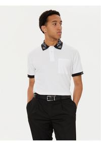 Versace Jeans Couture Polo 78GAGT04 Biały Regular Fit. Typ kołnierza: polo. Kolor: biały. Materiał: bawełna