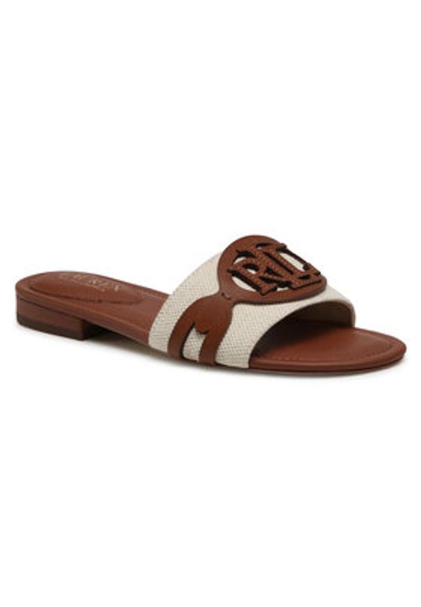 Lauren Ralph Lauren - LAUREN RALPH LAUREN Klapki Alegra 802826823001 Beżowy. Kolor: beżowy. Materiał: materiał