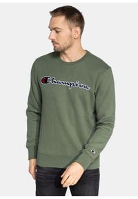 Bluza męska Champion Organic Cotton Blend Script Logo (216471-GS538). Kolor: zielony. Materiał: materiał. Styl: sportowy, elegancki