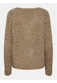 Pieces Sweter Ellen 17114251 Brązowy Regular Fit. Kolor: brązowy. Materiał: syntetyk
