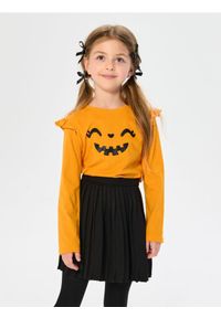 Sinsay - Koszulka z długimi rękawami z motywem Halloween - pomarańczowy. Kolor: pomarańczowy. Długość rękawa: długi rękaw. Długość: długie #1