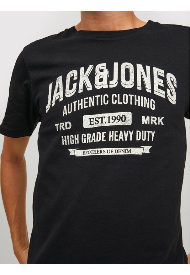 Jack & Jones - T-Shirt Jack&Jones. Kolor: czarny. Materiał: jeans, bawełna