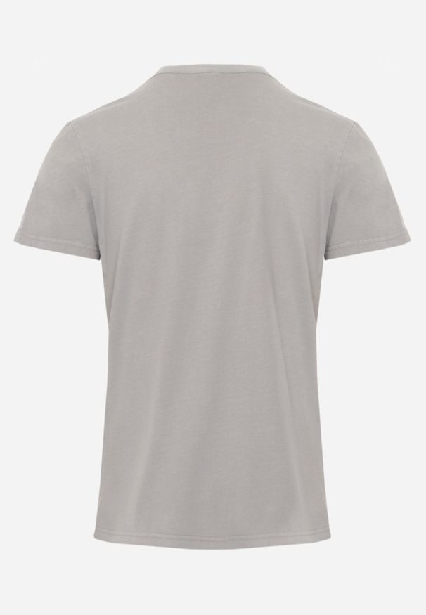 Born2be - Szara Gładka Koszulka T-shirt z Bawełny o Prostym Kroju Sarusa. Okazja: na co dzień, na randkę. Kolor: szary. Materiał: bawełna. Wzór: gładki. Styl: klasyczny, casual