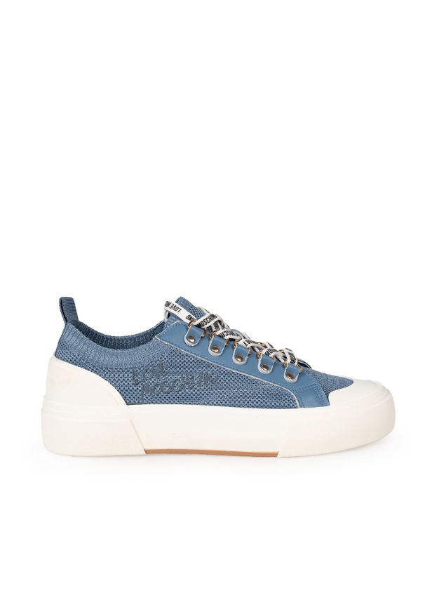 Love Moschino Trampki | JA15022G1LIYI | Kobieta | Niebieski. Okazja: na co dzień, na spacer. Kolor: niebieski. Materiał: tkanina, skóra. Sezon: lato. Styl: casual