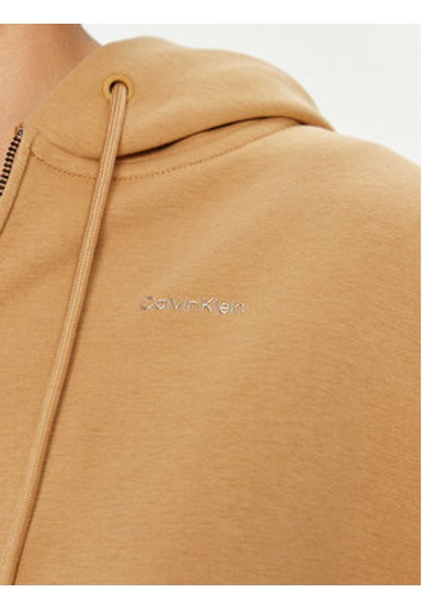 Calvin Klein Bluza Nano Logo K20K207210 Beżowy Relaxed Fit. Kolor: beżowy. Materiał: bawełna