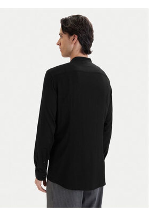 Hugo - HUGO Koszula Kaleb 50554719 Czarny Slim Fit. Kolor: czarny. Materiał: wiskoza
