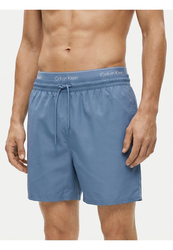 Calvin Klein Swimwear Szorty kąpielowe LV00N61023 Niebieski Regular Fit. Kolor: niebieski. Materiał: syntetyk