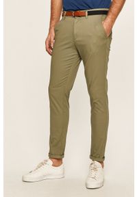 Selected - Spodnie. Kolor: zielony. Materiał: tkanina