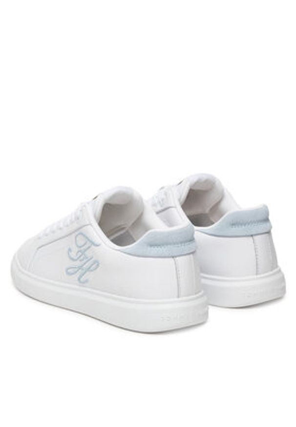 TOMMY HILFIGER - Tommy Hilfiger Sneakersy Th Icon Court Script FW0FW09363 Biały. Kolor: biały. Materiał: skóra