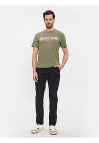Napapijri T-Shirt S-Aylmer NP0A4HTO Zielony Regular Fit. Kolor: zielony. Materiał: bawełna