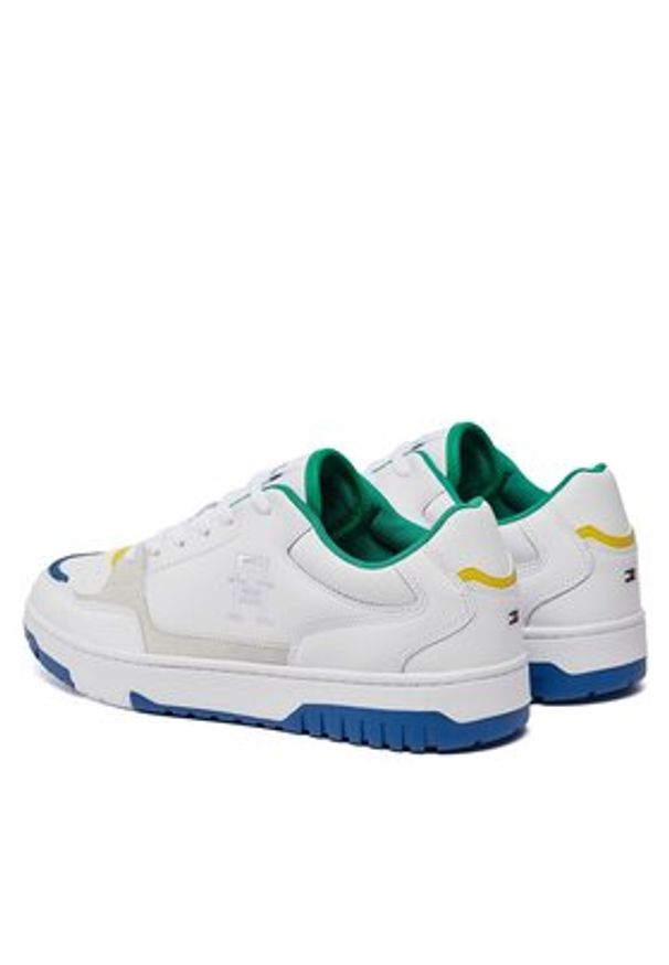 TOMMY HILFIGER - Tommy Hilfiger Sneakersy Th Basket Street Pop FM0FM04968 Biały. Kolor: biały. Materiał: skóra