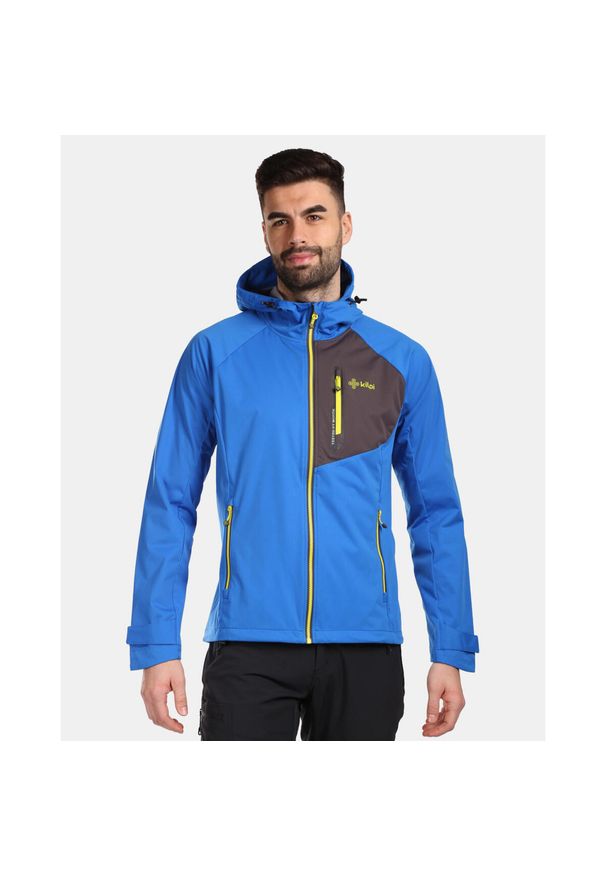 Kilpi Beltra-M kurtka softshell męska, niebieska, 2XL. Kolor: szary, brązowy, niebieski, wielokolorowy. Materiał: softshell. Sport: turystyka piesza