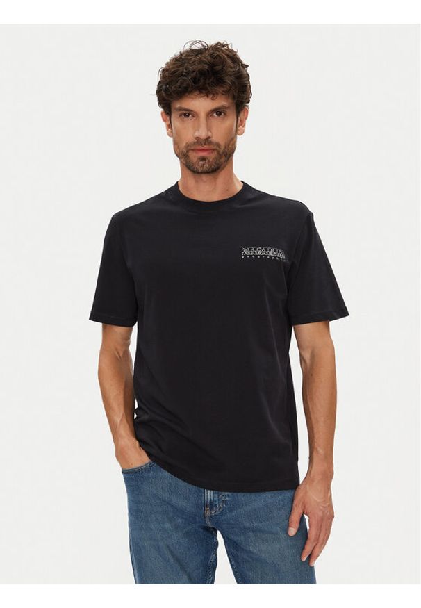 Napapijri T-Shirt S-Turrach NP0A893U Czarny Regular Fit. Kolor: czarny. Materiał: bawełna