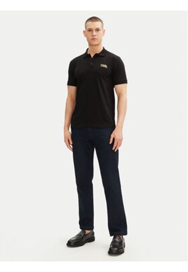Karl Lagerfeld - KARL LAGERFELD Polo 745088 552235 Czarny Regular Fit. Typ kołnierza: polo. Kolor: czarny. Materiał: bawełna
