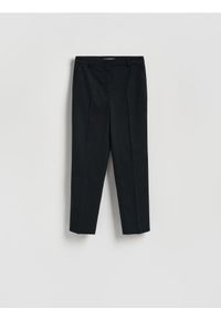 Reserved - Spodnie cygaretki - czarny. Kolor: czarny. Materiał: wiskoza, tkanina