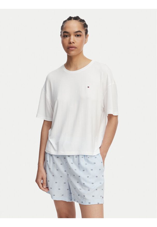 TOMMY HILFIGER - Tommy Hilfiger Piżama UW0UW06328 Biały Regular Fit. Kolor: biały. Materiał: wiskoza