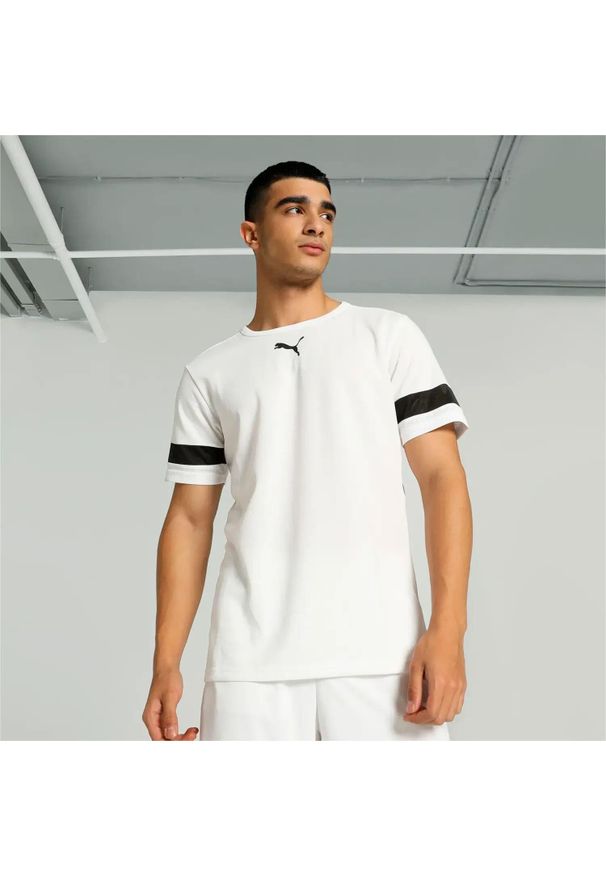 Puma - Koszulka piłkarska męska PUMA teamRISE Jersey. Kolor: czarny, wielokolorowy, biały. Materiał: poliester, jersey. Sport: piłka nożna