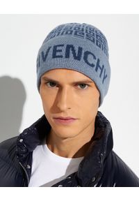 Givenchy - GIVENCHY - Wełniana czapka beanie z niebieskim logo. Kolor: niebieski. Materiał: wełna. Wzór: aplikacja, napisy #3