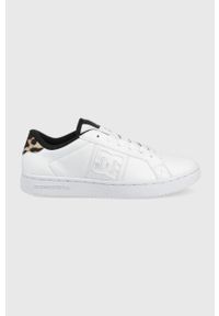 DC sneakersy kolor biały. Nosek buta: okrągły. Zapięcie: sznurówki. Kolor: biały. Materiał: guma, materiał