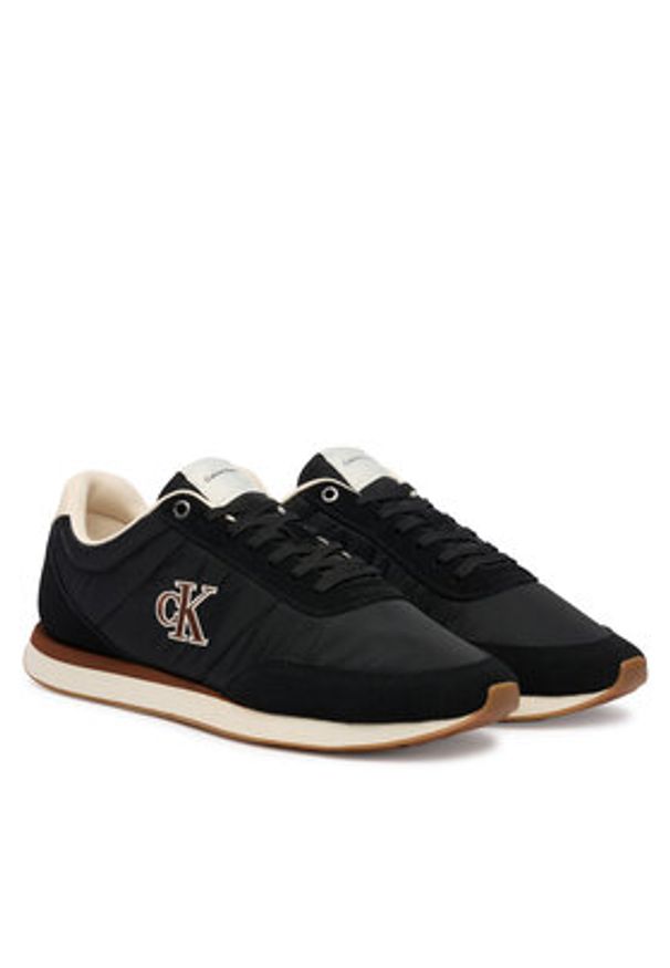 Calvin Klein Jeans Sneakersy Retro Runner Ess Mix Mat YM0YM01361 Czarny. Kolor: czarny. Materiał: materiał