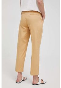 Scotch & Soda spodnie damskie kolor beżowy fason chinos high waist. Okazja: na co dzień. Stan: podwyższony. Kolor: beżowy. Materiał: tkanina, bawełna. Styl: casual #3