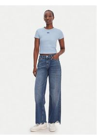 Hugo - HUGO T-Shirt Baby 50510749 Błękitny Slim Fit. Kolor: niebieski. Materiał: bawełna #5