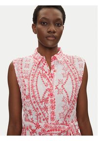 Iconique Sukienka koszulowa IC25-040 Różowy Regular Fit. Kolor: różowy. Materiał: bawełna. Typ sukienki: koszulowe #3